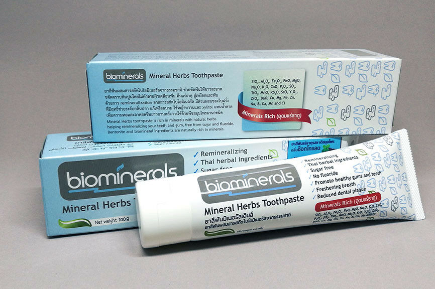 Натуральную минеральную зубную пасту из Тайланда без фтора с мятно-шоколадным вкусом Biominerals toothpaste купить в Москве и Московской области