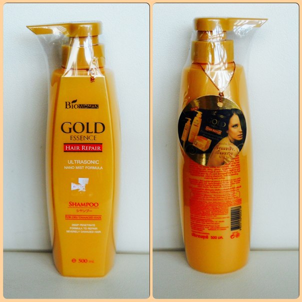 Натуральный шампунь из Тайланда для ослабленных волос BioWoman Gold essence hair repair shampoo купить в Москве и Московской области.