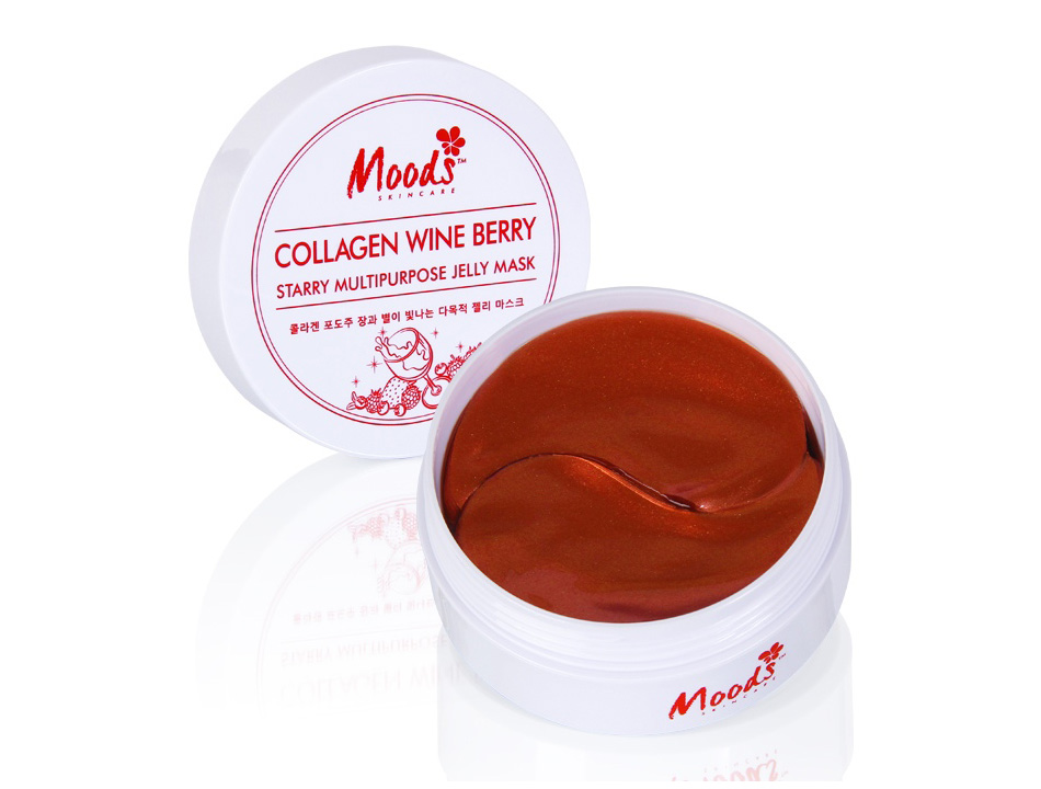 Тайские гидрогелевые патчи с коллагеном, вином и экстрактами ягод MOODS COLLAGEN WINE BERRY STARRY MULTIPURPOSE JELLY MASK 60 шт. патчи из таиланда