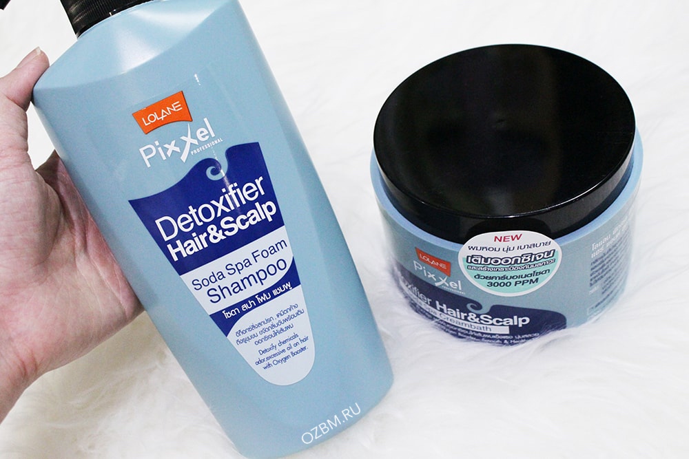 Тайский Освежающий шампунь для волос из Тайланда Детокс Сода Спа Lolane Pixxel Detoxifier Hair & Scalp Soda Spa Foam Shampoo 500 мл