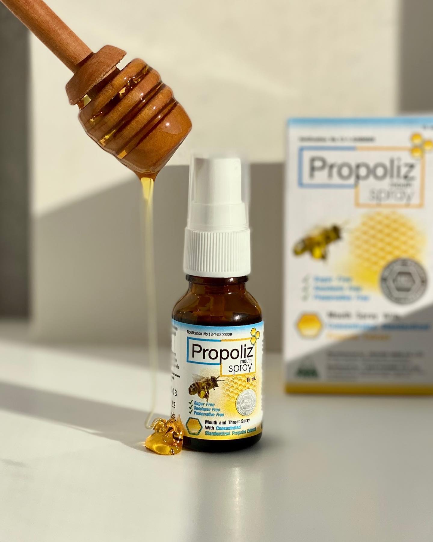 Тайский спрей от боли в горле с прополисом Propoliz spray mouth.